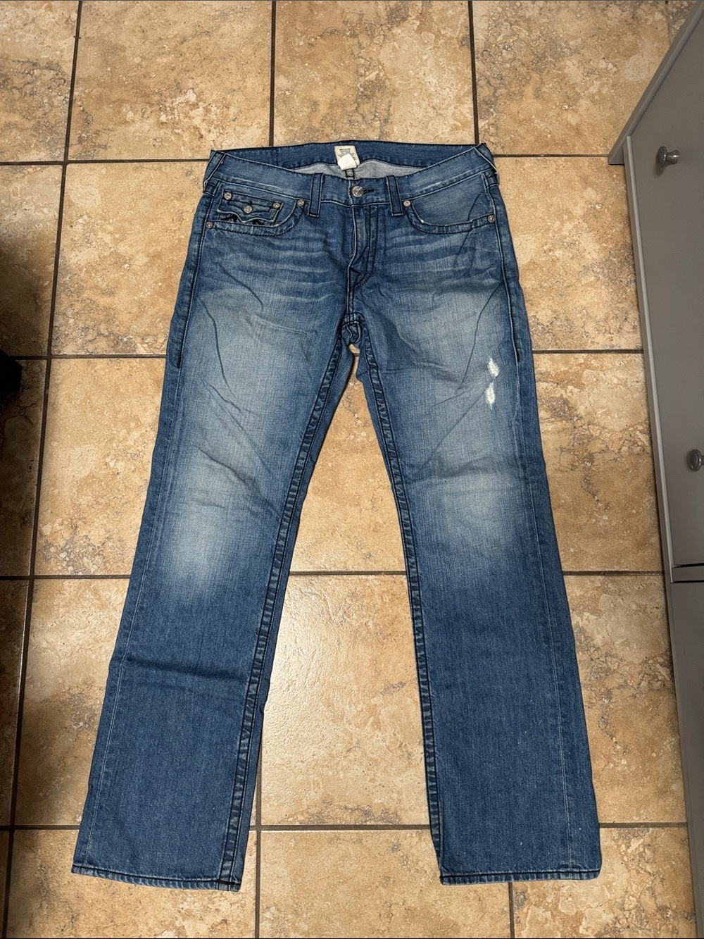 True Religion Men's Medium Blue Straight Jeans